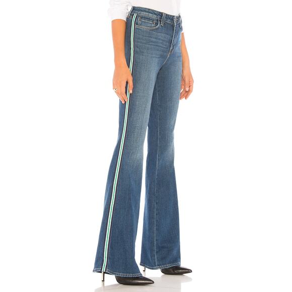 L'AGENCE Solana Bell Bottom Flare Jean 26 Side Stripe Western Luxury Cowgirl - Picture 1 of 6